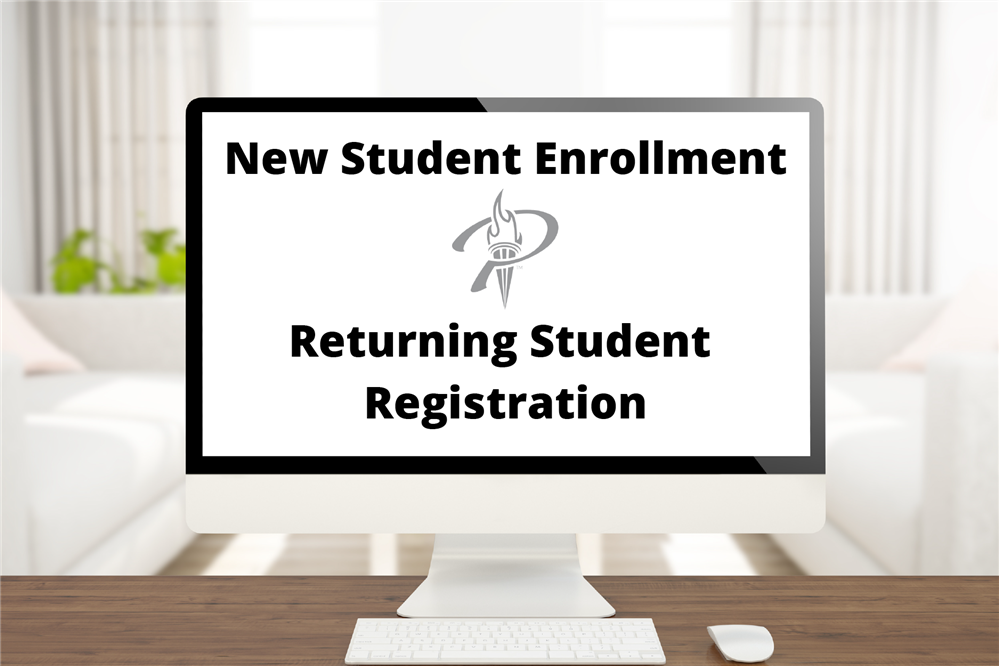  enrollment and registration written on computer screen